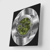 タイムマシンポータル～XZZ 02～時間/宇宙/連続体～ スクエア壁時計 (傾斜)