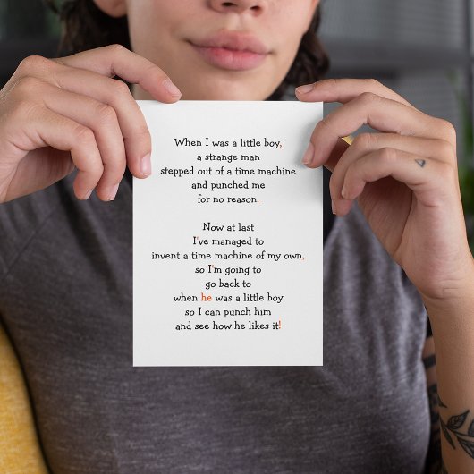 タイムマシン旅行おもしろい将来のSci-Fiジョークのユーモア シーズンカード