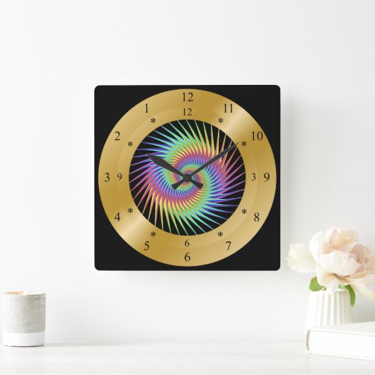 タイムマシン時計~渦巻渦~タイムワープ~ スクエア壁時計 (ホーム)