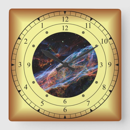タイムマシン～ベール星雲～タイムポータル～ スクエア壁時計 (正面)
