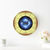 タイムマシン～Blue 白熱［赤熱］光を放つ Waveタイムポータル～  ラージ壁時計 (ホーム)