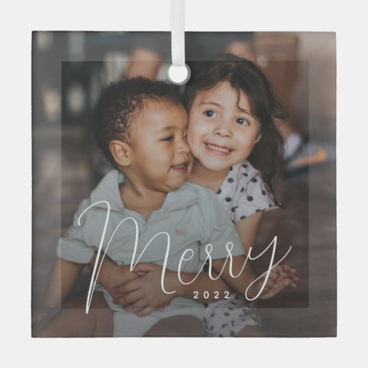 タイムメリーカスタムフォトクリスマスオーナメント ガラスオーナメント (正面)