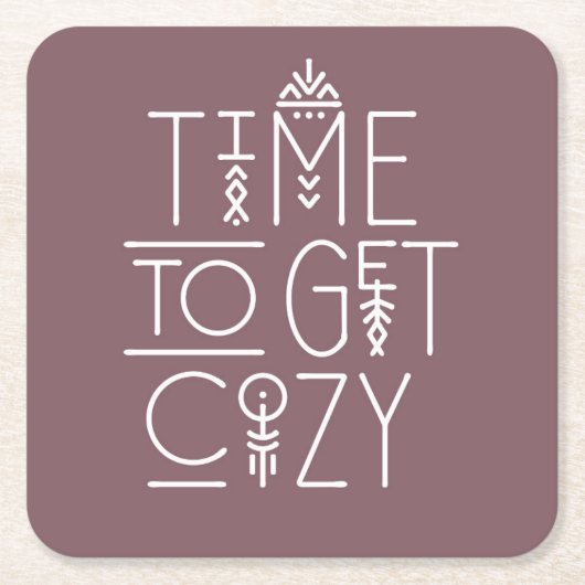 タイムモダン・トゥ・ザ・コージーデザイン スクエアペーパーコースター (正面)