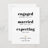 タイムラおもしろいイン妊娠告知1枚の写真 案内ポストカード (正面/裏面)