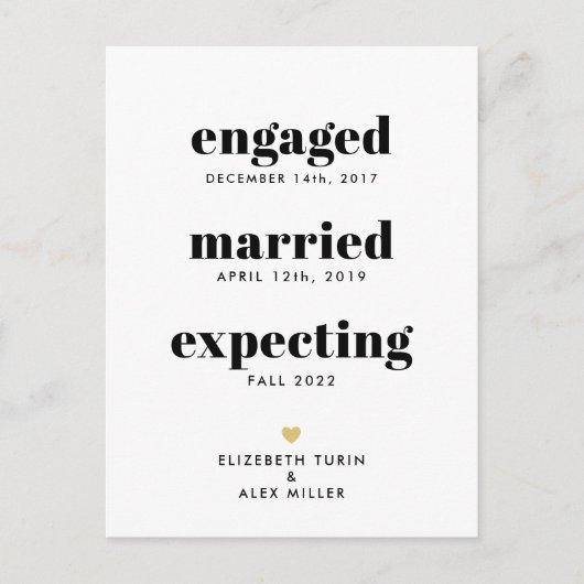 タイムラおもしろいイン妊娠告知1枚の写真 案内ポストカード (正面)