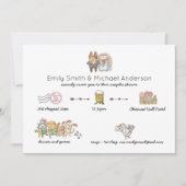 タイムラお洒落イン水カラー動物ブライダルシャワー 招待状 (正面)