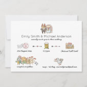 タイムラお洒落イン計結婚画招待状 招待状 (正面)