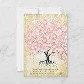 タイムラインのイベントハートリーフツリーエンクロージャの順序 招待状 (裏面)