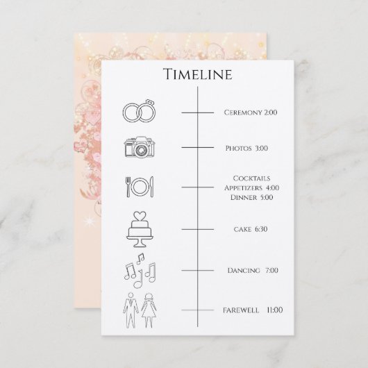 タイムラインの順序イベントハートリーフツリープログラム 招待状 (正面/裏面)