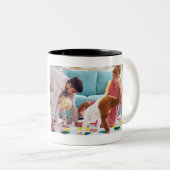 タイムラインパパ父ヴァレンティネス日写真 ツートーンマグカップ (正面右)