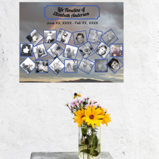 タイムラインフォトコラージュとレインボーポスター ポスター