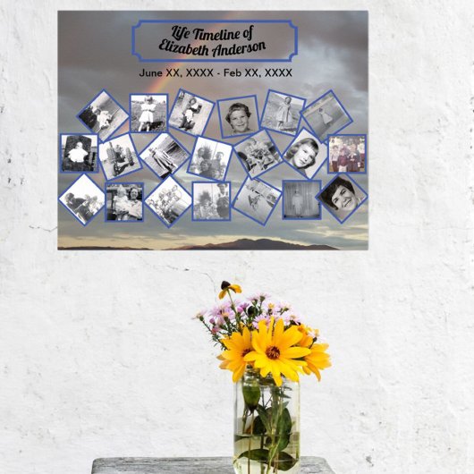 タイムラインフォトコラージュとレインボーポスター ポスター