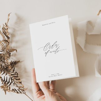 タイムラインモダン付きウェディングプログラム冊子 カード