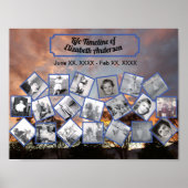 タイムライン写真コラージュのツリーラインサンセットポスター ポスター (正面)