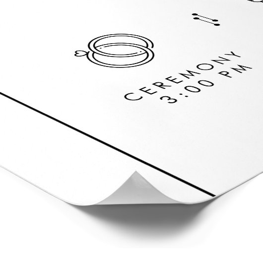 タイムライン結婚を使用したイベントのウェルカムサインの順序 ポスター (角)