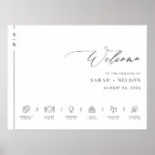 タイムライン結婚を使用したイベントのウェルカムサインの順序 ポスター (正面)