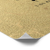 タイムライン結婚付きブラックと金ゴールドのウェルカムサイン ポスター (角)