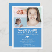 タイムライン3フォトグラジェーション招待状-青 招待状 (正面/裏面)