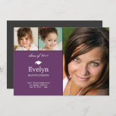 タイムライン3写真の卒業発表 招待状 (正面/裏面)