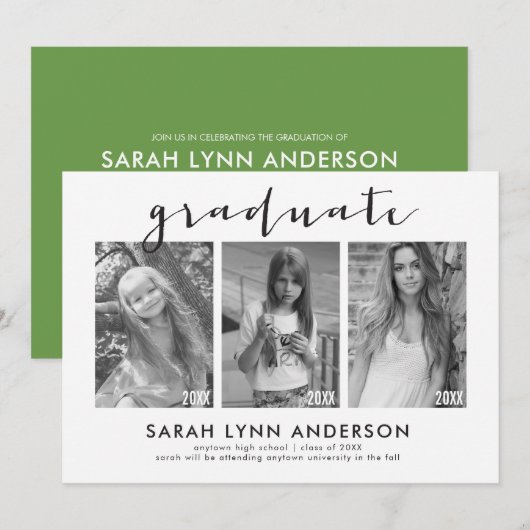 タイムライン3 フォト 卒業パーティー 招待状 (正面/裏面)