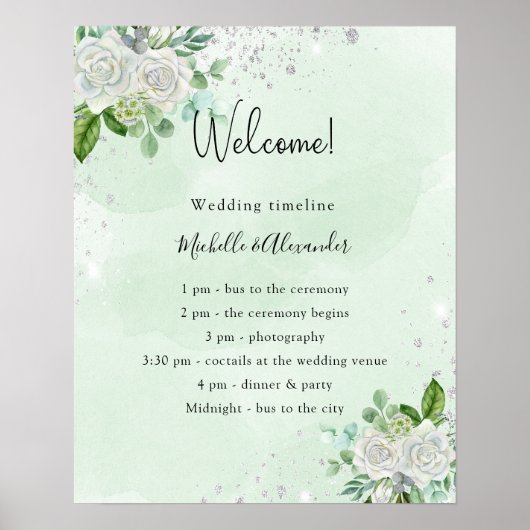 タイムライ結婚ンプログラムフローラeucalyptus green ポスター (正面)