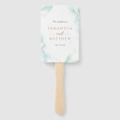 タイムラエレガントインとウェルカムウォーターカラーブルーグリーン ハンドファン (裏面)