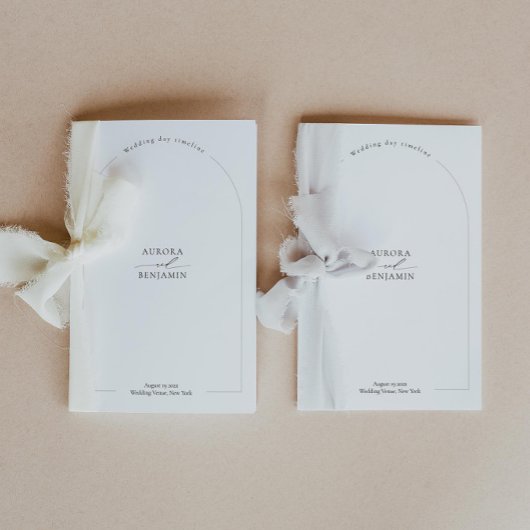 タイムラモダンイムアイコン付きウェディングプログラム冊子