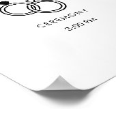 タイムラモダンイン付きエレガントなウェディングウェルカムサイン ポスター (角)