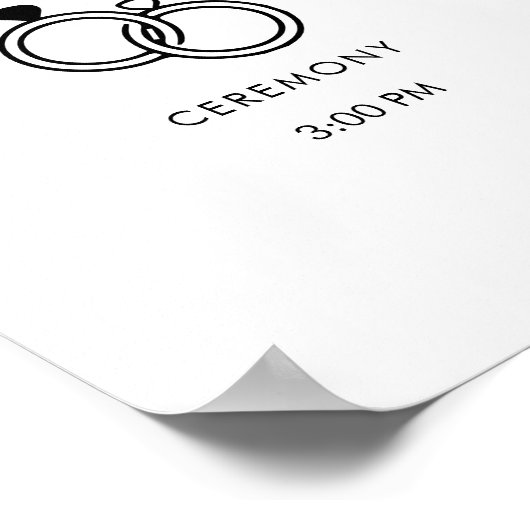 タイムラモダンイン付きエレガントなウェディングウェルカムサイン ポスター (角)