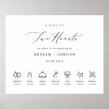 タイムラモダンイン付きエレガントなウェディングウェルカムサイン