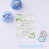 タイムラ結婚インのプログラム銀フローラの緑 チラシ (シングル)