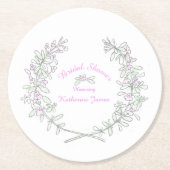 タイムリースパーソナライズされたブライダルシャワーコースター ラウンドペーパーコースター (正面)