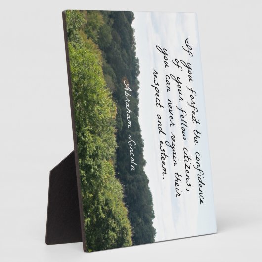 タイムリー引用文バイエイブラハム・リンカーン フォトプラーク (側面)