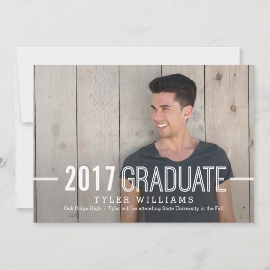 タイムレはっきりしたス卒業発表招待状 招待状 (正面)