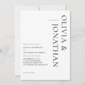 タイムレエレガントスクラシック白黒結婚ズ 招待状 (正面)