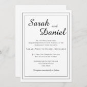 タイムレクラシックスエレガント伝統的結婚の花嫁 招待状 (正面/裏面)