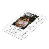 タイムレシンプルスモダンボウ結婚式の日付を保存 マグネット (左側)