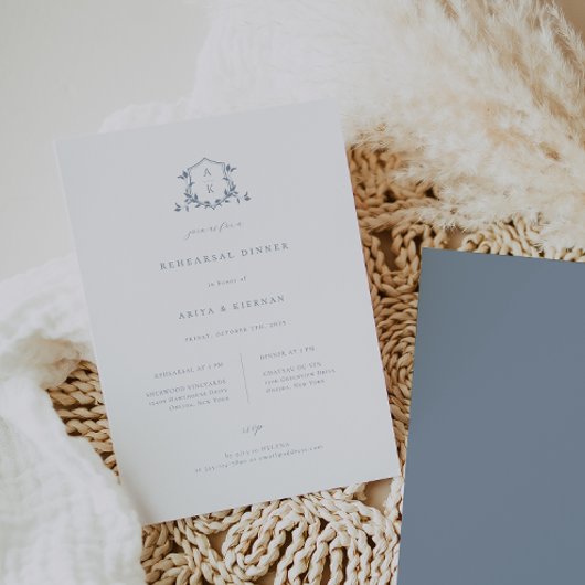 タイムレスつる植物ダスティブルークレストリハーサルディナー 案内状