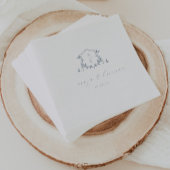 タイムレスつる植物ダスティブルークレスト結婚のモノグラム スタンダードカクテルナプキン