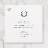 タイムレスつる植物ブラッククレスト結婚ズモノグラム フェイバータグ (正面)