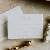 タイムレスつる植物ベージュ結婚モノグラムの紋章 出欠カード