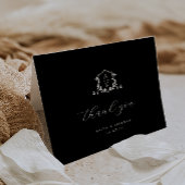 タイムレスつる植物モノグラム結婚クレストの写真 サンキューカード