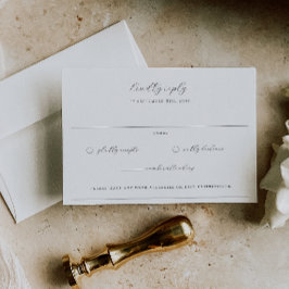 タイムレスつる植物結婚モノグラムの紋章 出欠カード