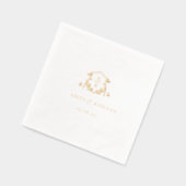 タイムレスつる植物結婚モノグラムの紋章 箔ナプキン (左)