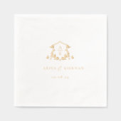 タイムレスつる植物結婚モノグラムの紋章 箔ナプキン (正面)