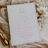 タイムレスつる植物結婚モノグラムの紋章 箔招待状