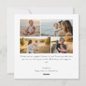 タイムレスでシンプルグリーンジンガム家族の写真 シーズンカード (裏面)