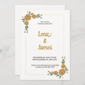 タイムレスでロマンチックなフローラ 招待状 (正面/裏面)