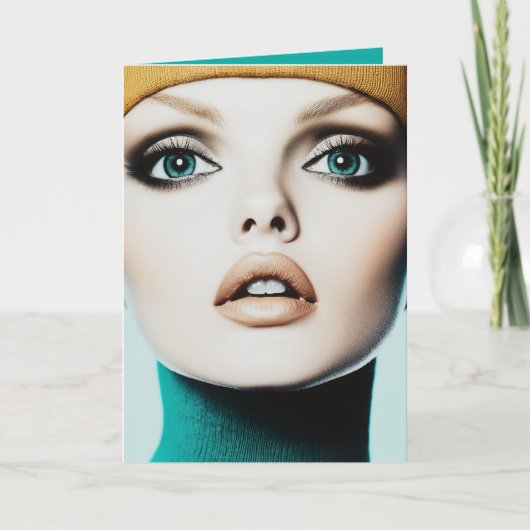 タイムレスなエレガンス:アイコニック1960sモデルポートレート 招待状 (正面)