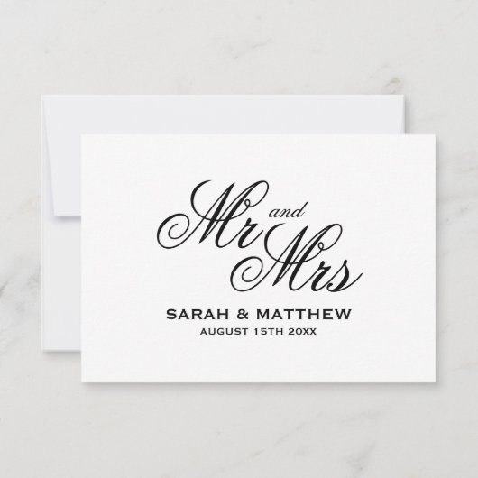 タイムレスなエレガンスRSVP結婚のレスポンスカード 出欠カード (裏面)